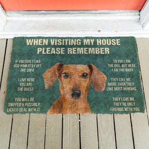 Bugybox 3D Please Remember Dachshund House Rules Doormat