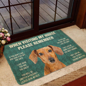 Bugybox 3D Please Remember Dachshund House Rules Doormat