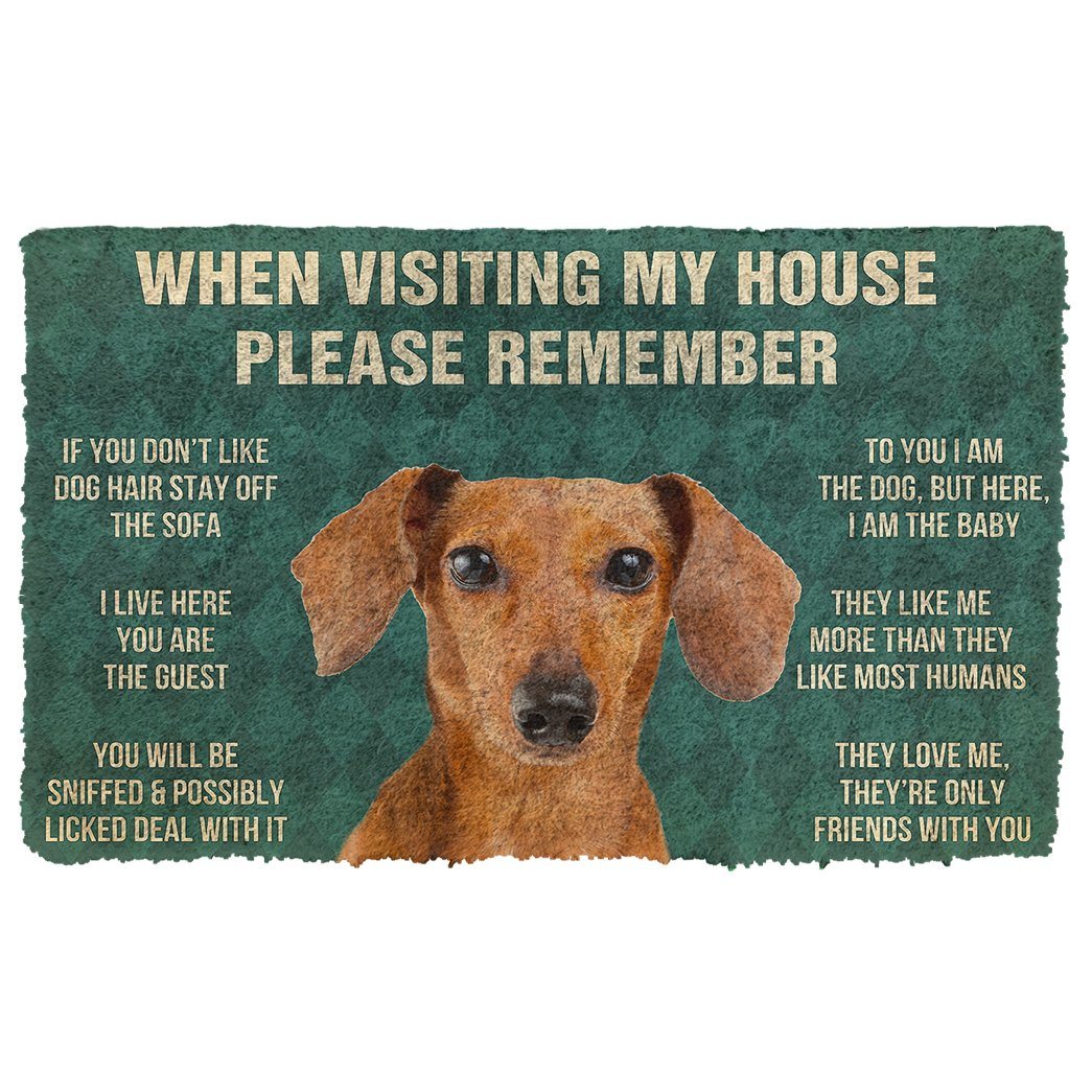 Bugybox 3D Please Remember Dachshund House Rules Doormat