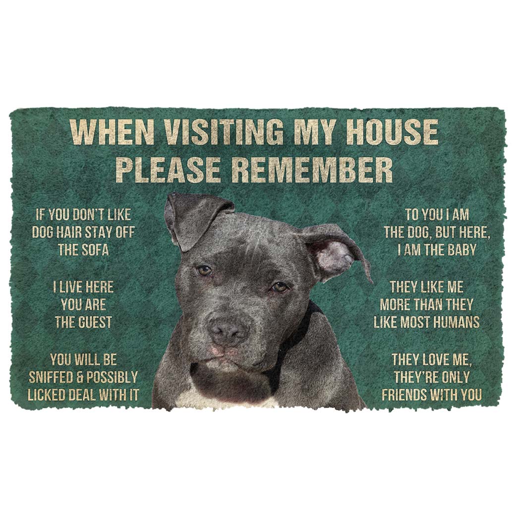 Bugybox 3D Please Remember Pitbull House Rules  Doormat