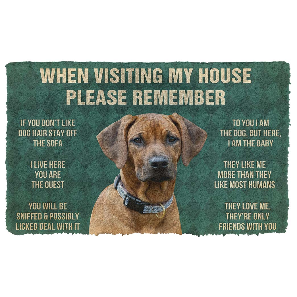 Bugybox 3D Please Remember Rhodesian Ridgeback House Rule Doormat