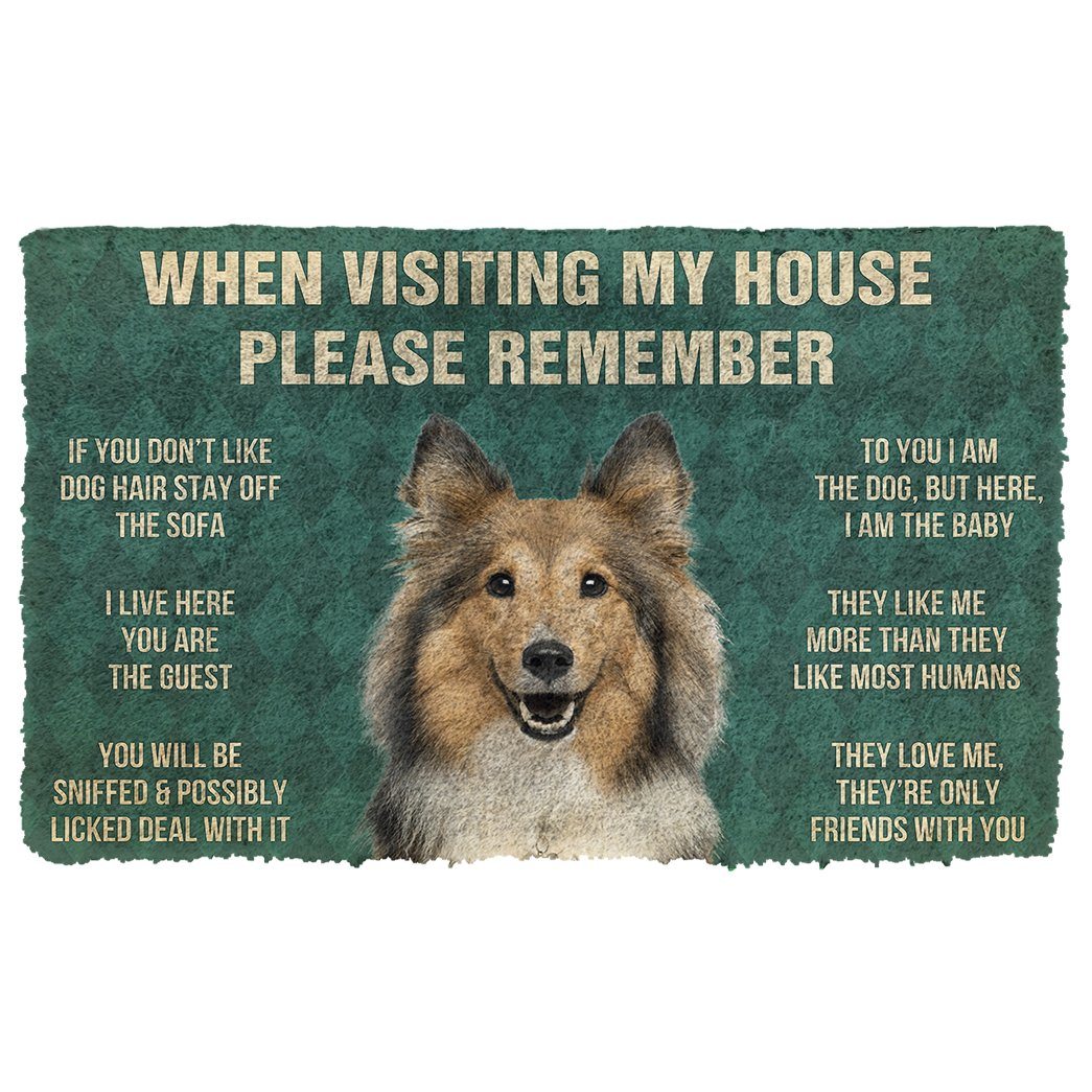 Bugybox 3D Please Remember Sheltie House Rules Doormat