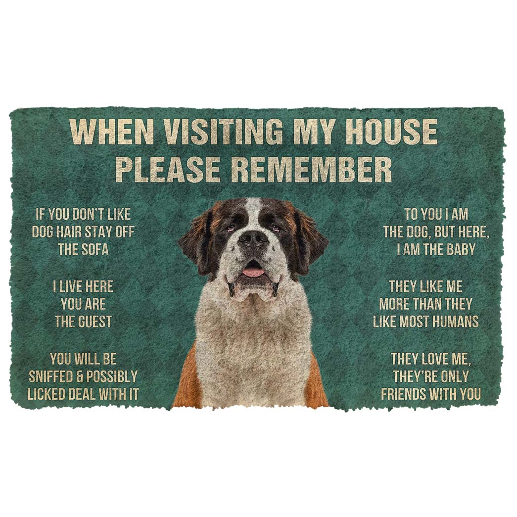 Bugybox 3D Please Remember St Bernard House Rule Doormat