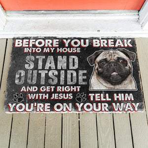 Bugybox 3D Pug Before You Break Into My House Doormat
