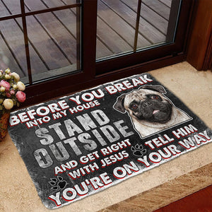 Bugybox 3D Pug Before You Break Into My House Doormat