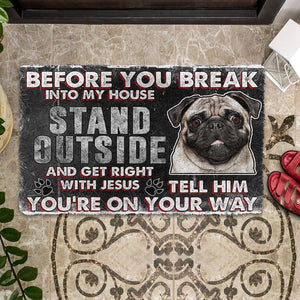 Bugybox 3D Pug Before You Break Into My House Doormat