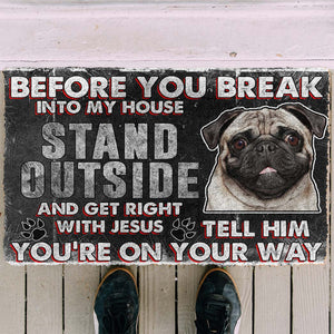 Bugybox 3D Pug Before You Break Into My House Doormat
