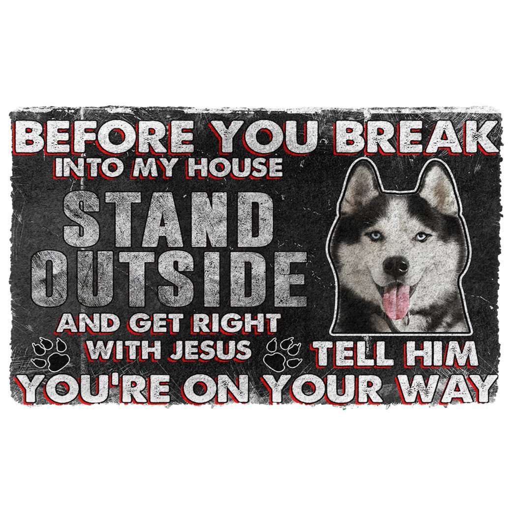 Bugybox 3D Siberian Husky Before You Break Into My House Doormat