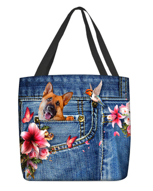 German shepherd-Lily Cloth Tote Bag