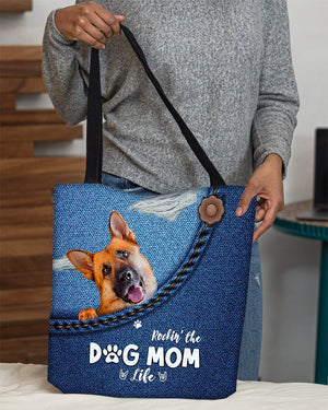 German Shepherd1-Dog Mom Life-Cloth Tote Bag