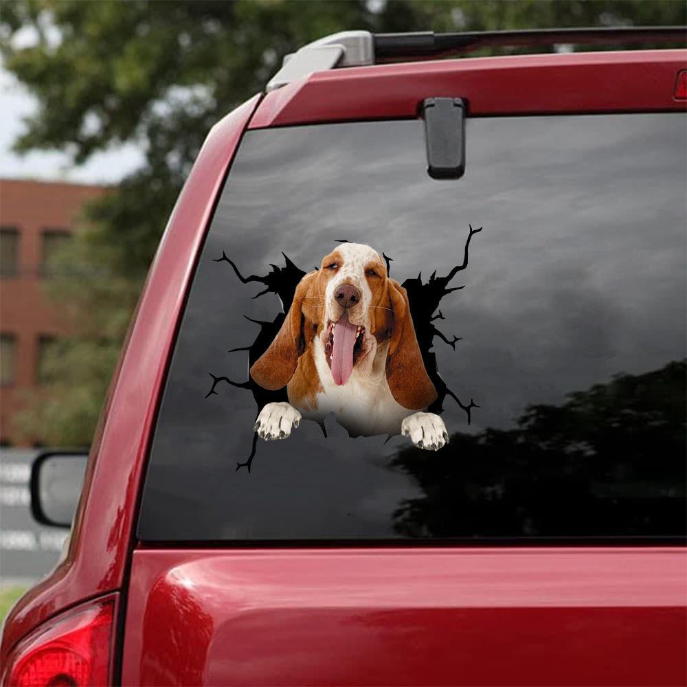 Basset Hound Crack Car Sticker, Toilet Sticker, Fridge Sticker 27