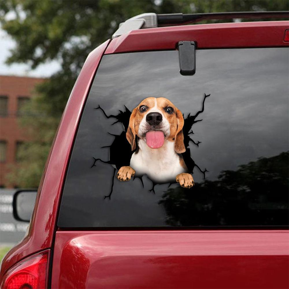 Beagle Crack Car Sticker, Toilet Sticker, Fridge Sticker 16