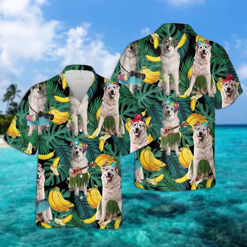 Great Pyrenees Leaves Hawaiian Shirt 2