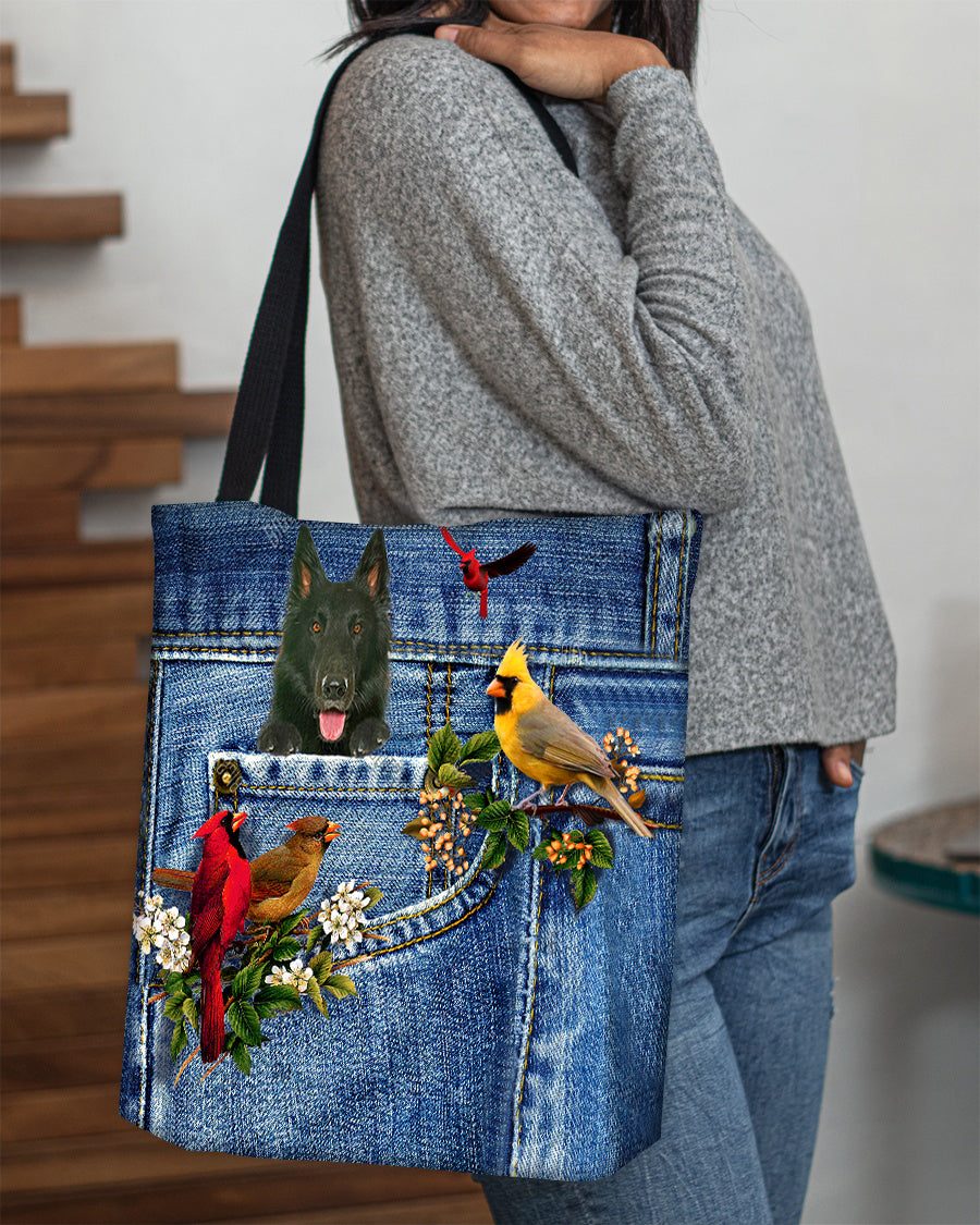 Groenendael-Cardinal & Dog Cloth Tote Bag