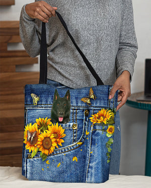 Groenendael-Sunflowers & Butterflies Cloth Tote Bag