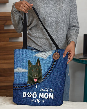 Groenendael-Dog Mom Life-Cloth Tote Bag