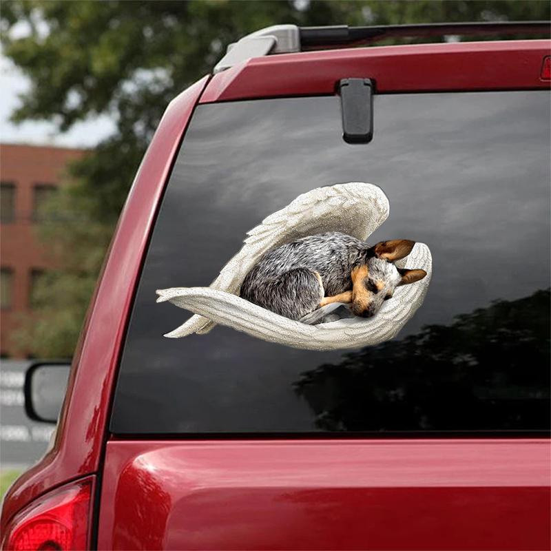 Heeler-sleeping angel CAR STICKER