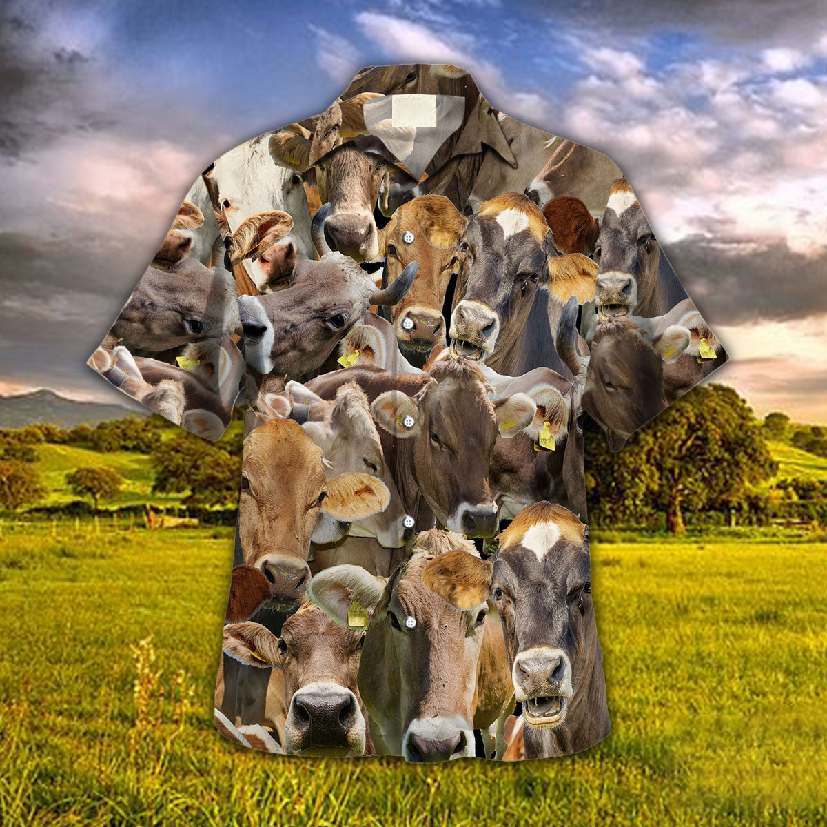 Brown Swiss Herd Hawaiian Shirt