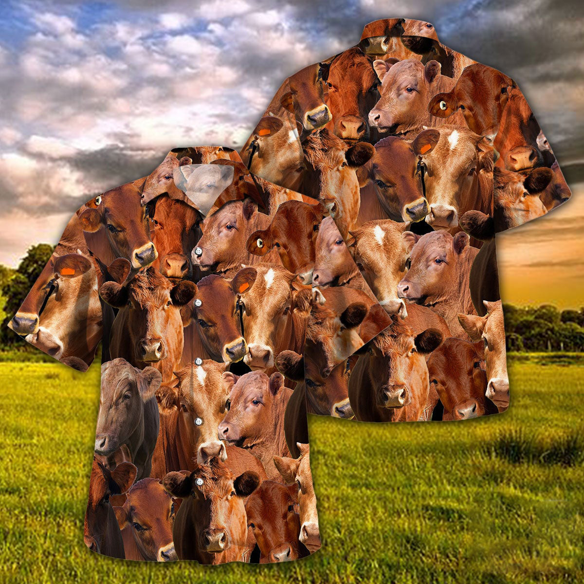 Red Angus Herd Hawaiian Shirt