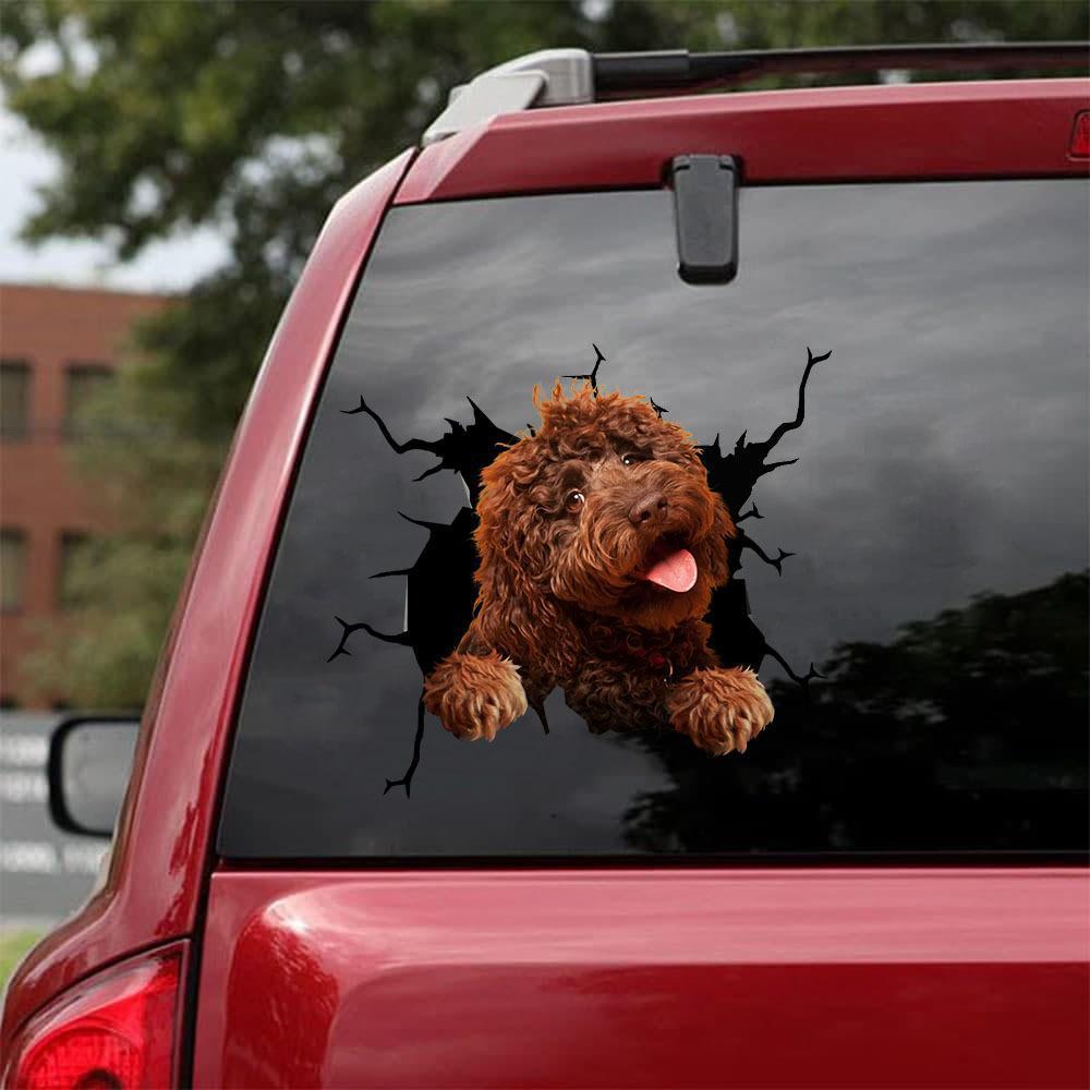 LABRADOODLE CRACK CAR STICKER 11