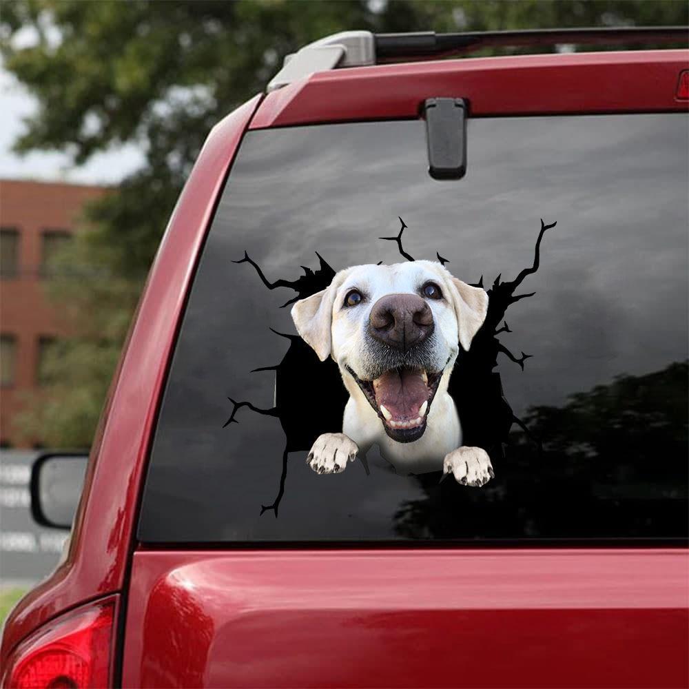 Labrador Retriever Crack Car Sticker, Toilet Sticker, Fridge Sticker 19
