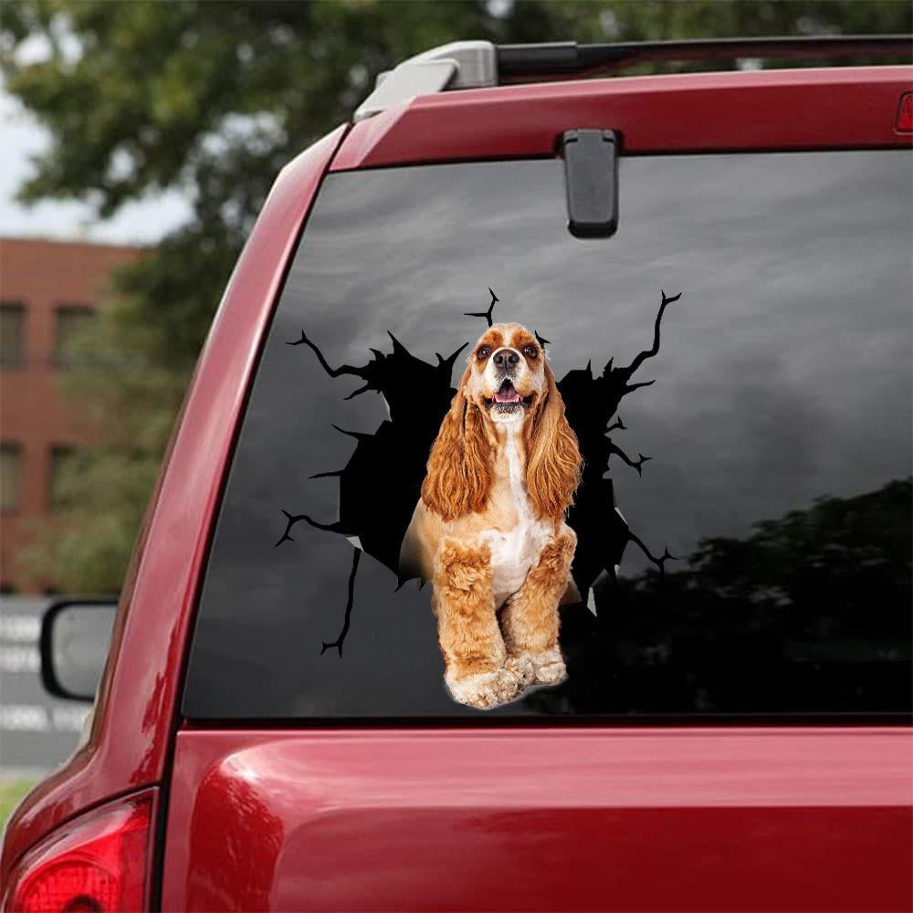 Cocker Spaniel Crack Car Sticker, Toilet Sticker, Fridge Sticker 16