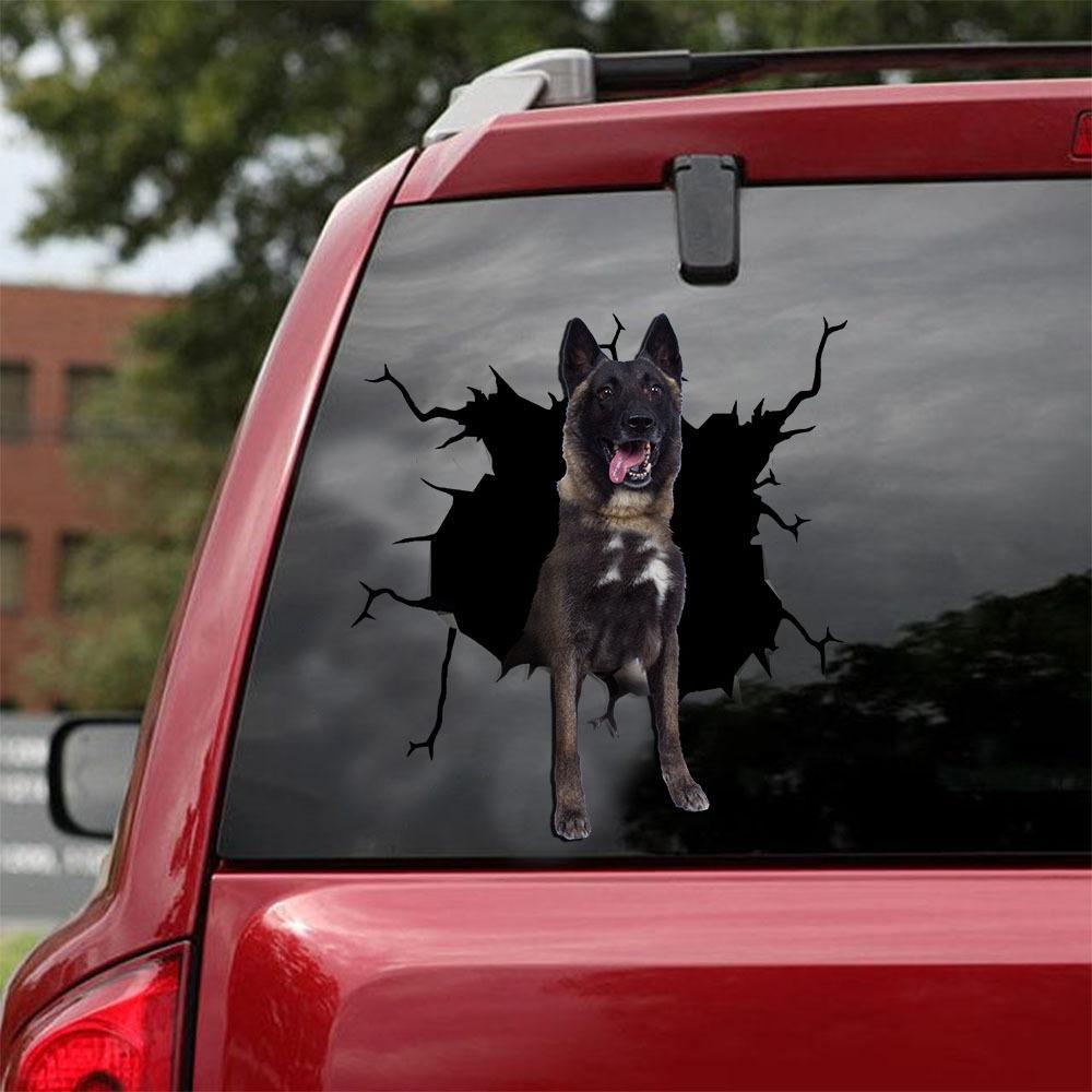 Belgian Malinois Crack Car Sticker, Toilet Sticker, Fridge Sticker 11