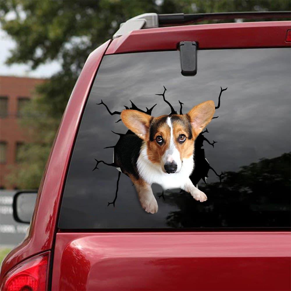 Welsh Corgi Crack Car Sticker, Toilet Sticker, Fridge Sticker 27