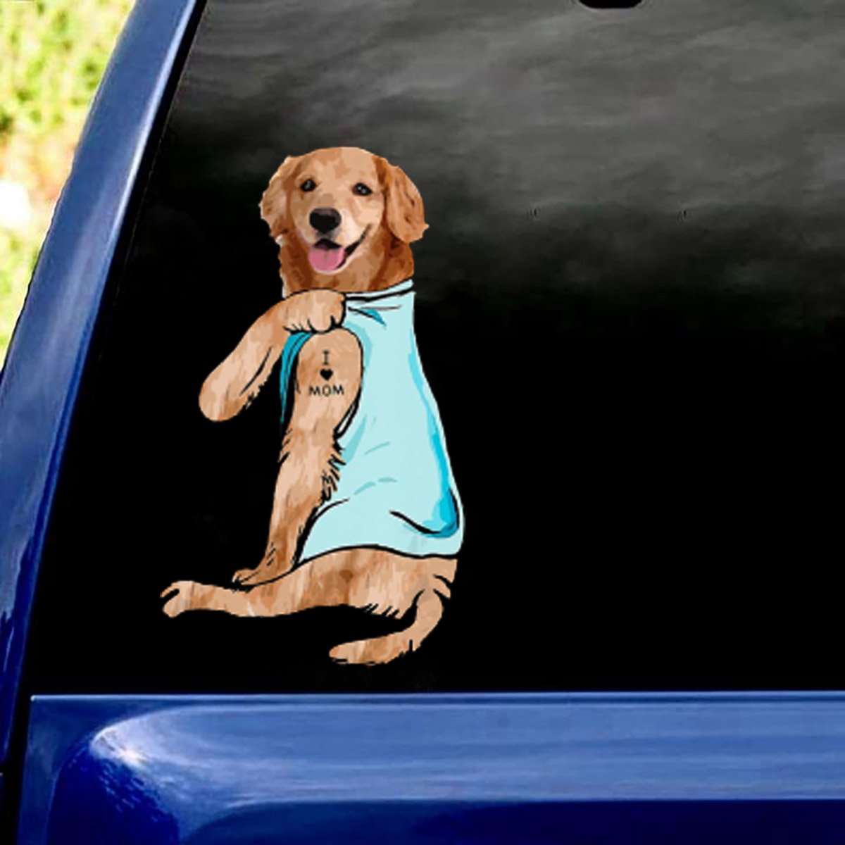 Golden Retriever - I love Mom BMA770 Sticker