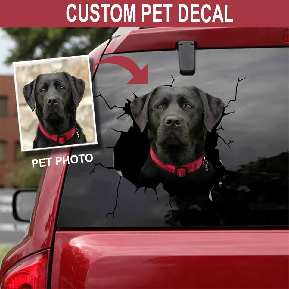 Custom Your Dog pic Crack Car Sticker
