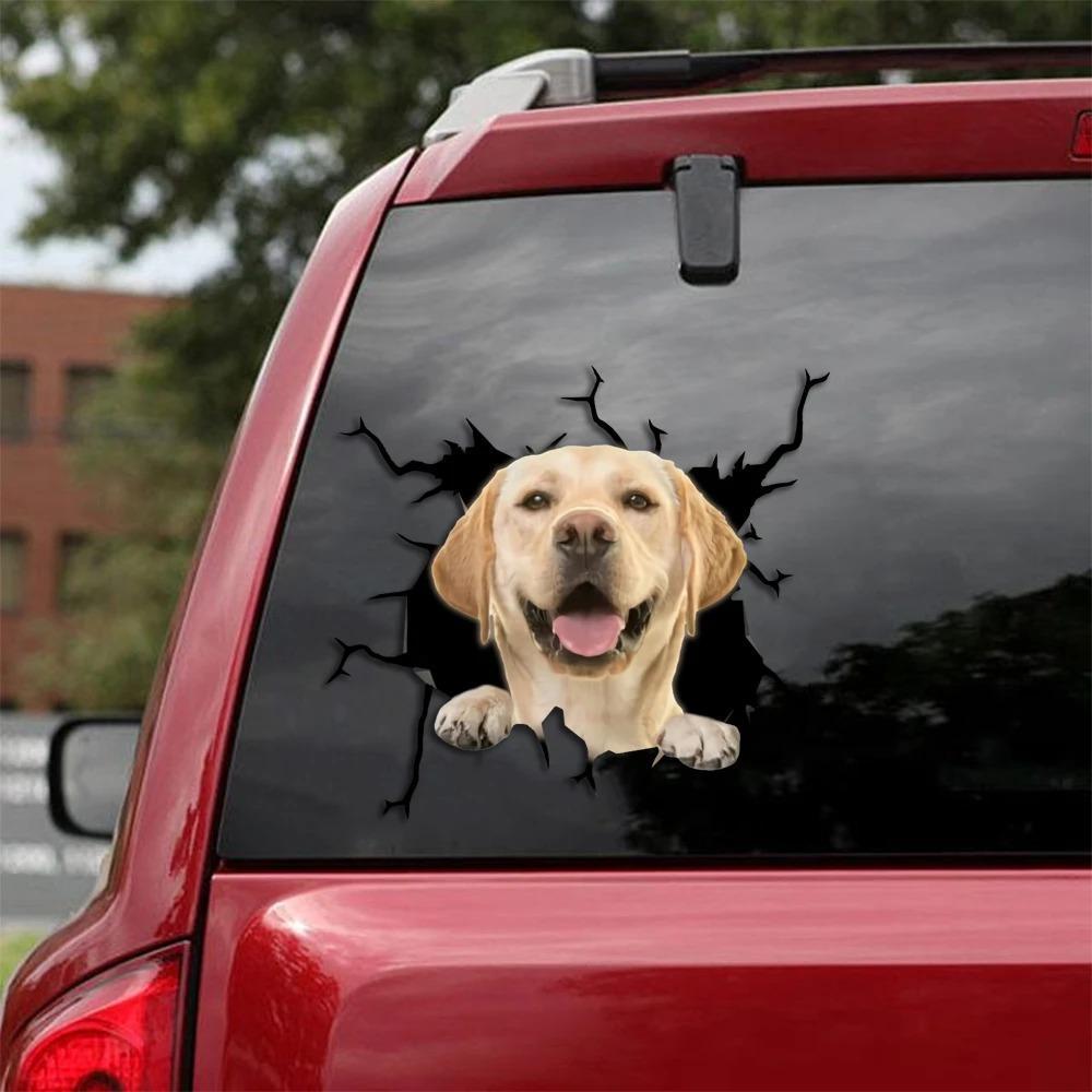 LABRADOR CRACK CAR STICKER