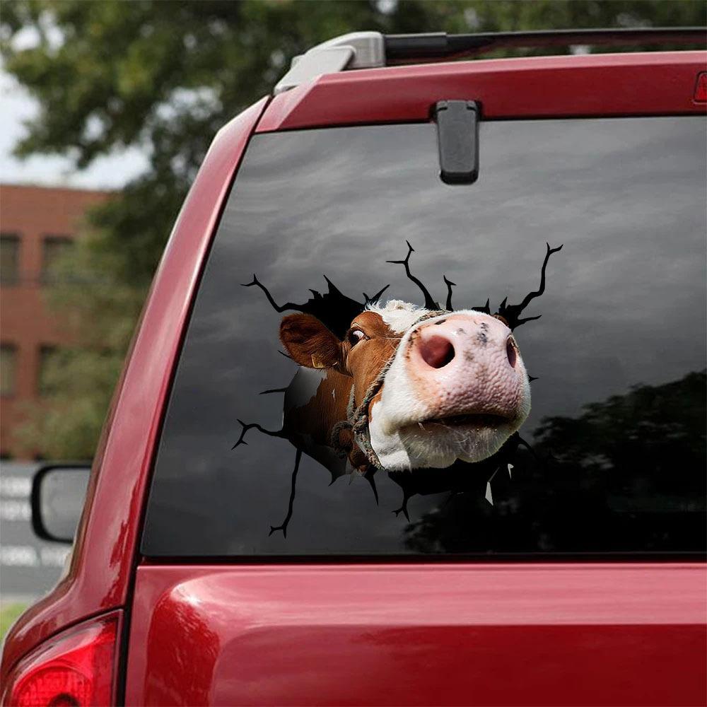 DAIRY COW CRACK STICKER CATTLE LOVER