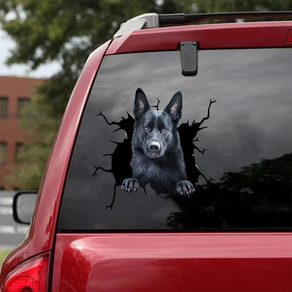 GERMAN SHEPHERD CRACK CAR STICKER 6