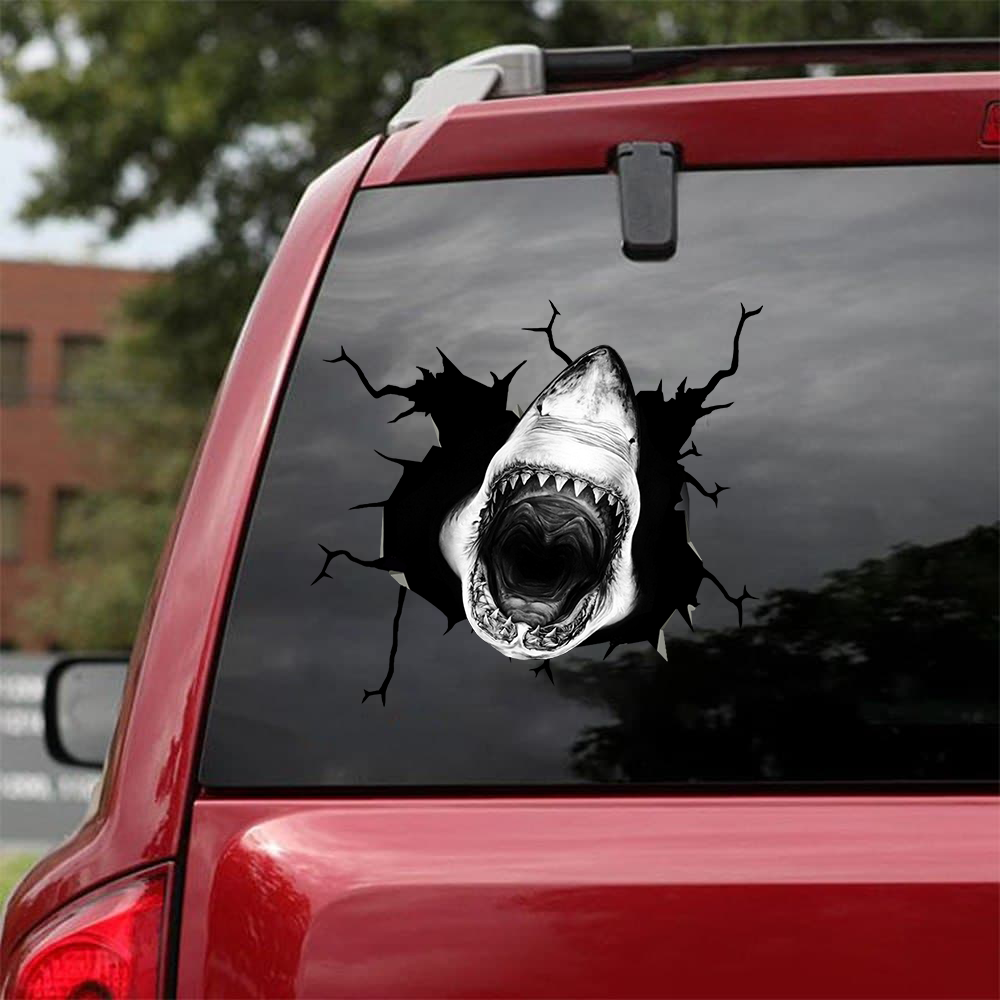 Shark Crack Car Sticker, Toilet Sticker, Fridge Sticker 5
