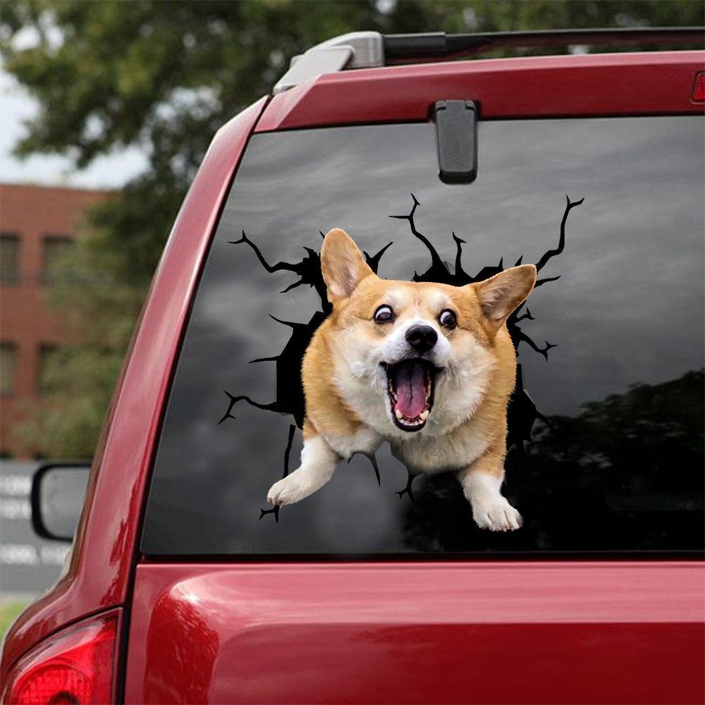 Welsh Corgi Crack Car Sticker, Toilet Sticker, Fridge Sticker 17