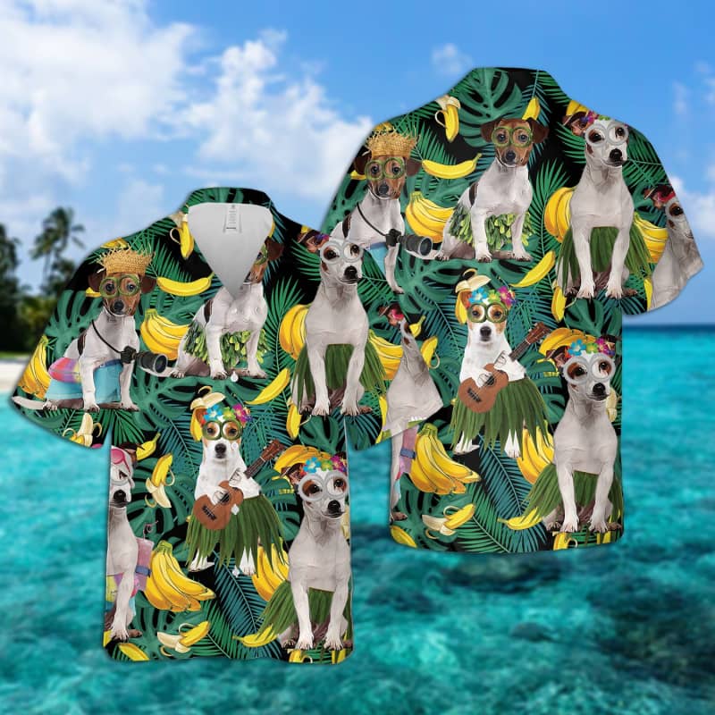 Jack Russell Terrier Summer Leaves Hawaiian Shirt 2