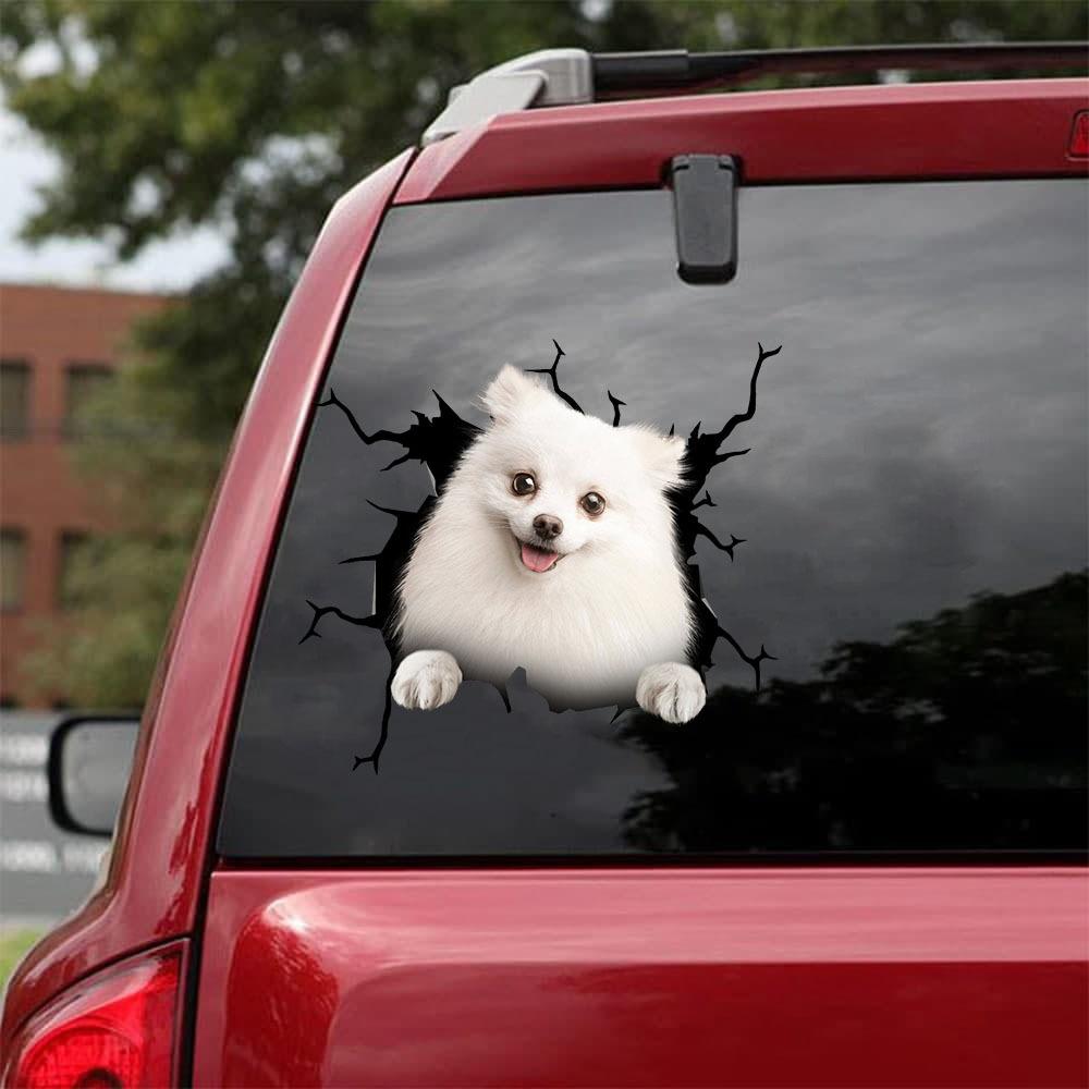 Pomeranian Crack Car Sticker, Toilet Sticker, Fridge Sticker 19