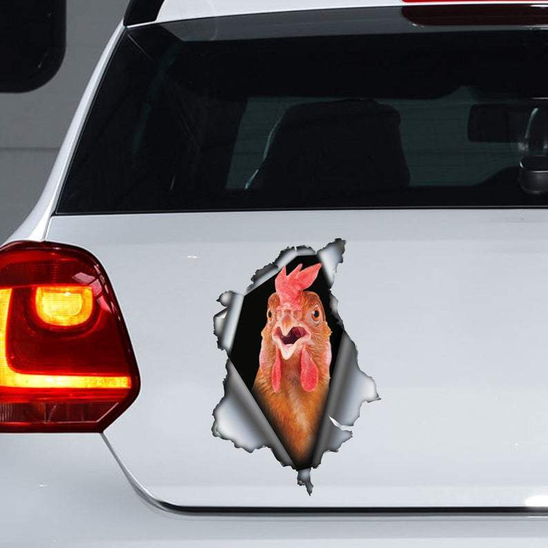 Red chicken BMA770 car sticker