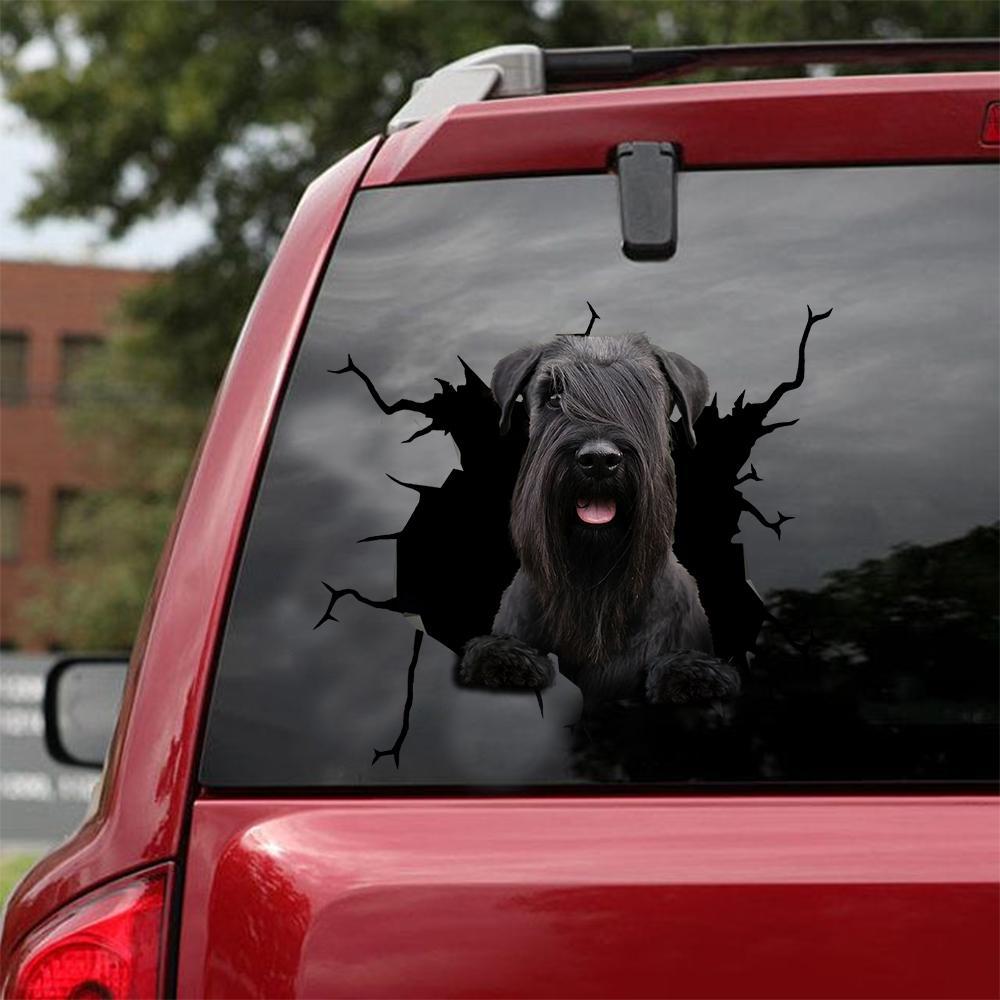 Giant Schnauzer  Crack Car Sticker, Toilet Sticker, Fridge Sticker