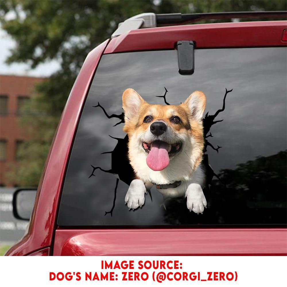 Welsh Corgi Crack Car Sticker, Toilet Sticker, Fridge Sticker 21