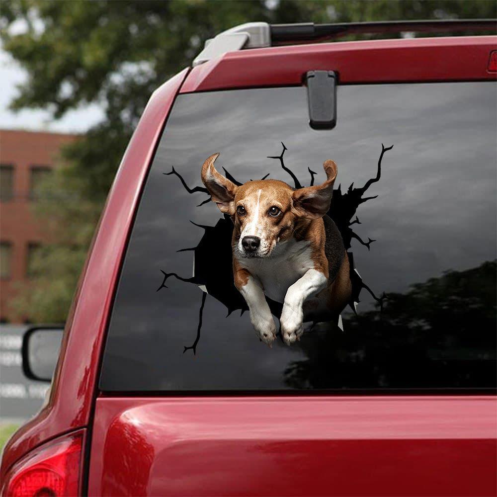 Beagle Crack Car Sticker, Toilet Sticker, Fridge Sticker 1