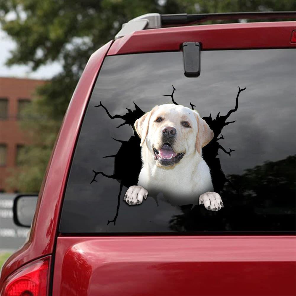 Labrador Retriever Crack Car Sticker, Toilet Sticker, Fridge Sticker 22