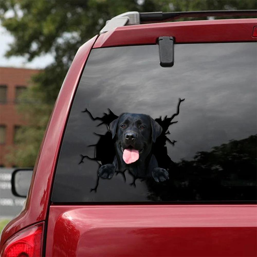 BLACK LABRADOR CRACK STICKER