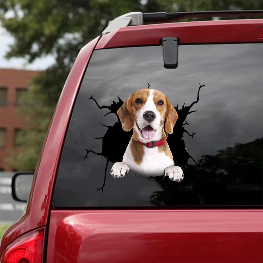 Beagle Crack Car Sticker, Toilet Sticker, Fridge Sticker 8
