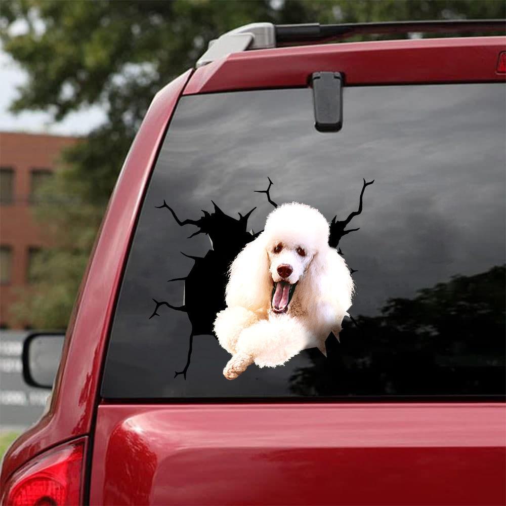 Poodle Crack Car Sticker, Toilet Sticker, Fridge Sticker 40