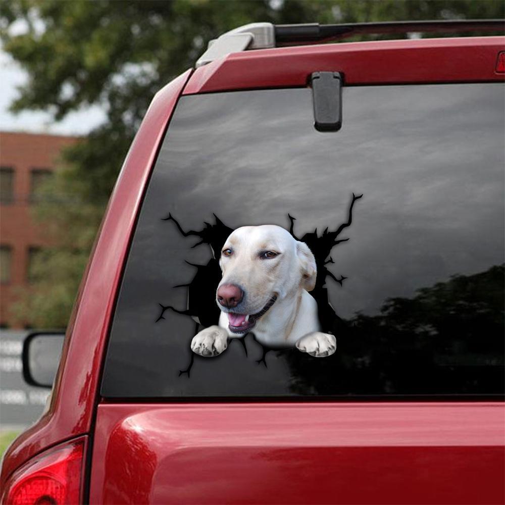 Labrador Retriever Crack Car Sticker, Toilet Sticker, Fridge Sticker 6