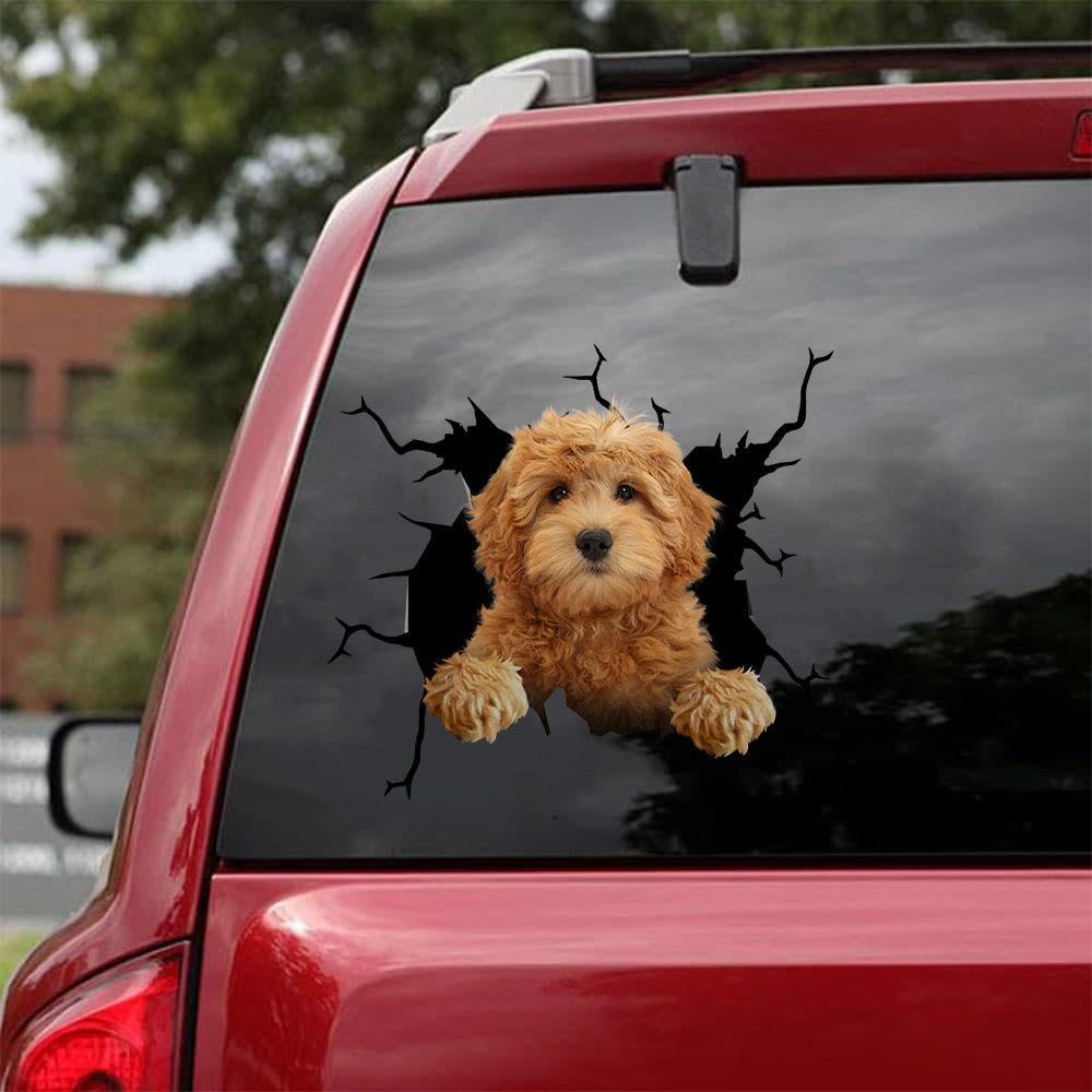 LABRADOODLE CRACK CAR STICKER 4