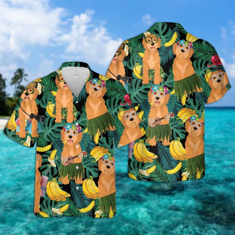 Labradoodle Summer Leaves Hawaiian Shirt 2