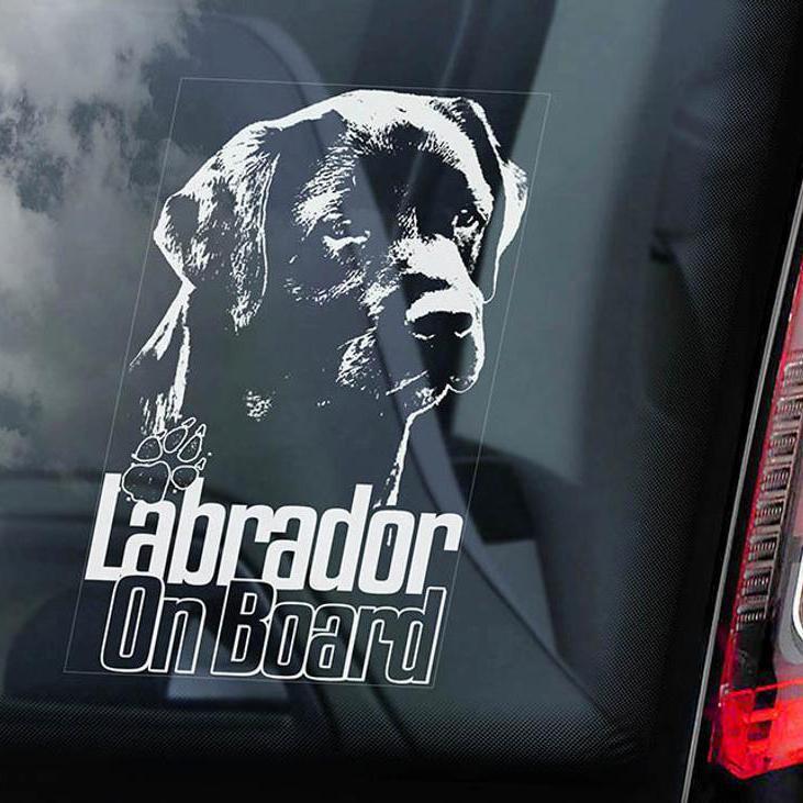 Labrado1 on Board-Car Window Sticker-Dog Sign Decal