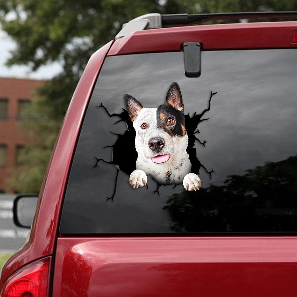 Australian Cattle Dog Crack Car Sticker 1